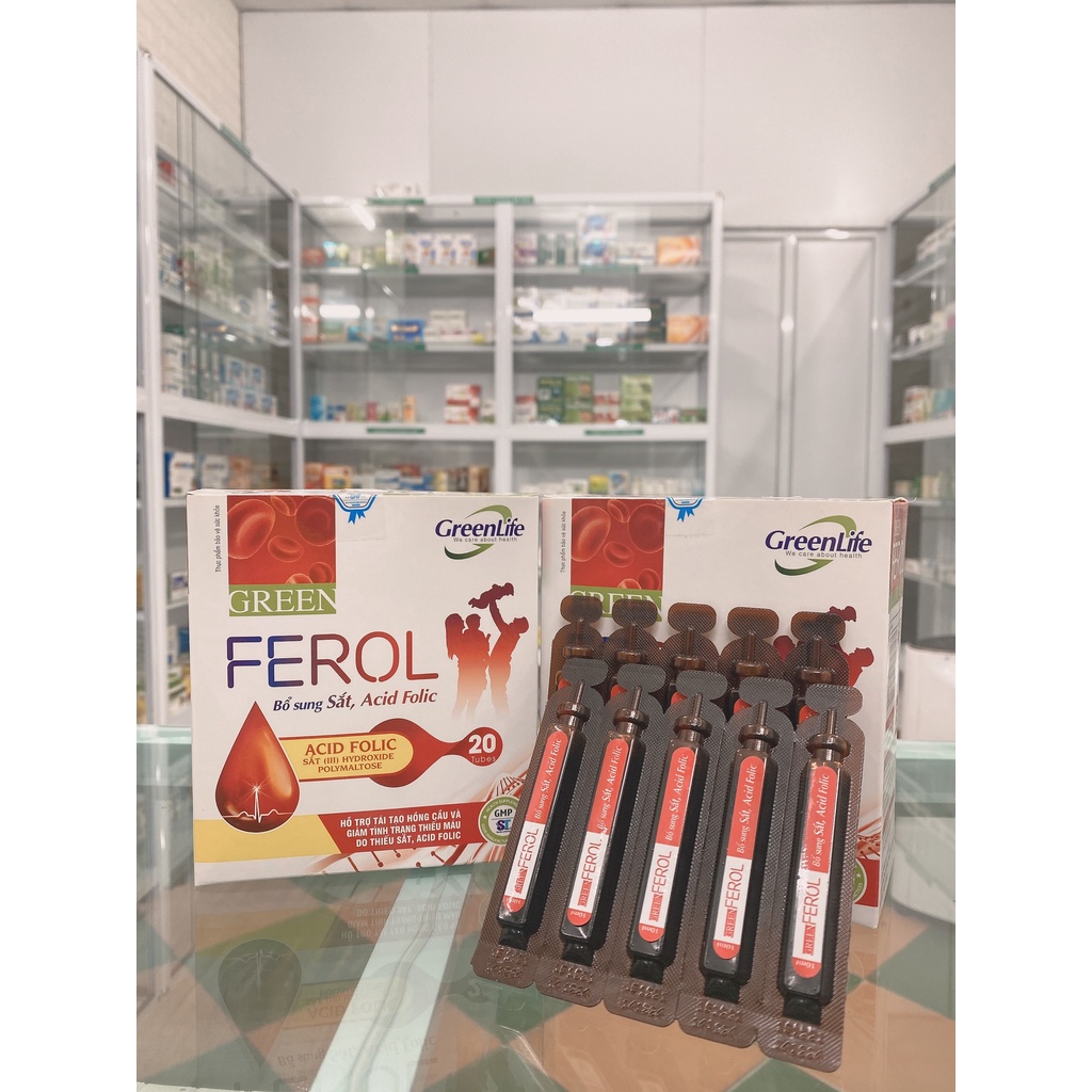 Bổ sung sắt FEROL GREEN hỗ trợ tái tạo hồng cầu và giảm tình trạng thiếu máu do thiếu sắt , acid folic