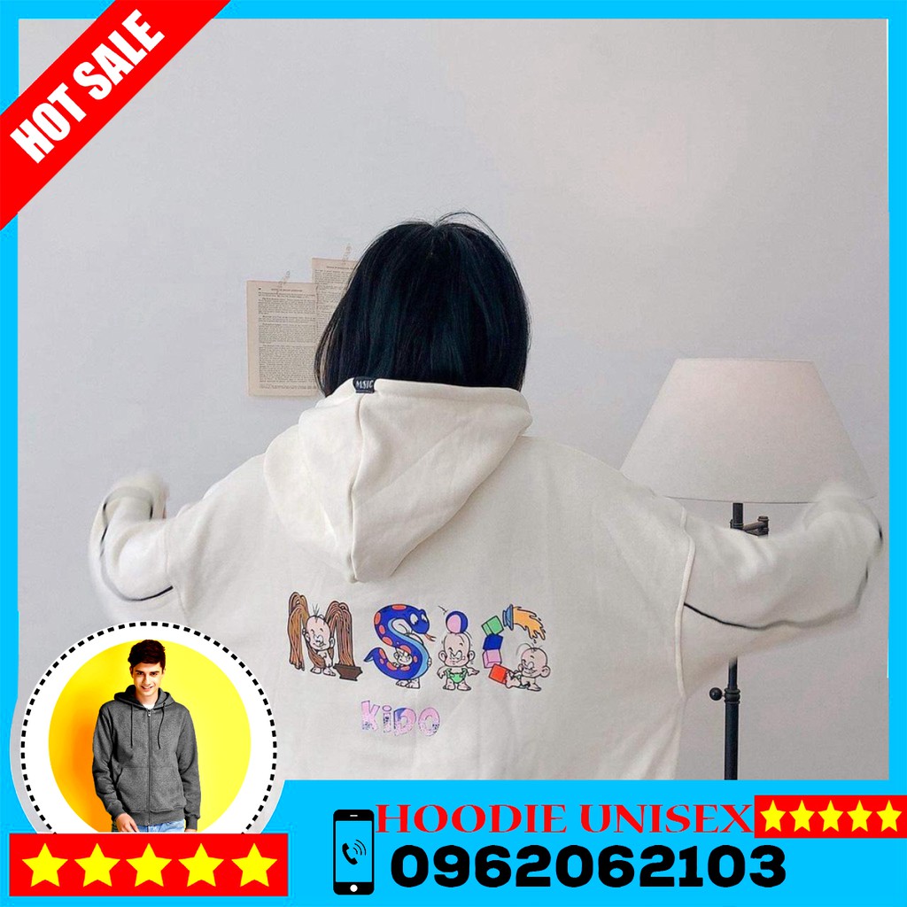 (Đủ Size M,L) ÁO HOODIE - ÁO KHOÁC NỈ NGOẠI DÂY KÉO MSIC HOOIDE | BigBuy360 - bigbuy360.vn