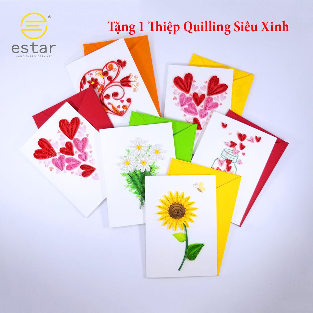 [QUÀ TẶNG SINH NHẬT BẠN GÁI]Gương Mini, Gương Thêu Tay - Tặng 1 Thiệp Giấy Xoắn Quilling Siêu Đẹp