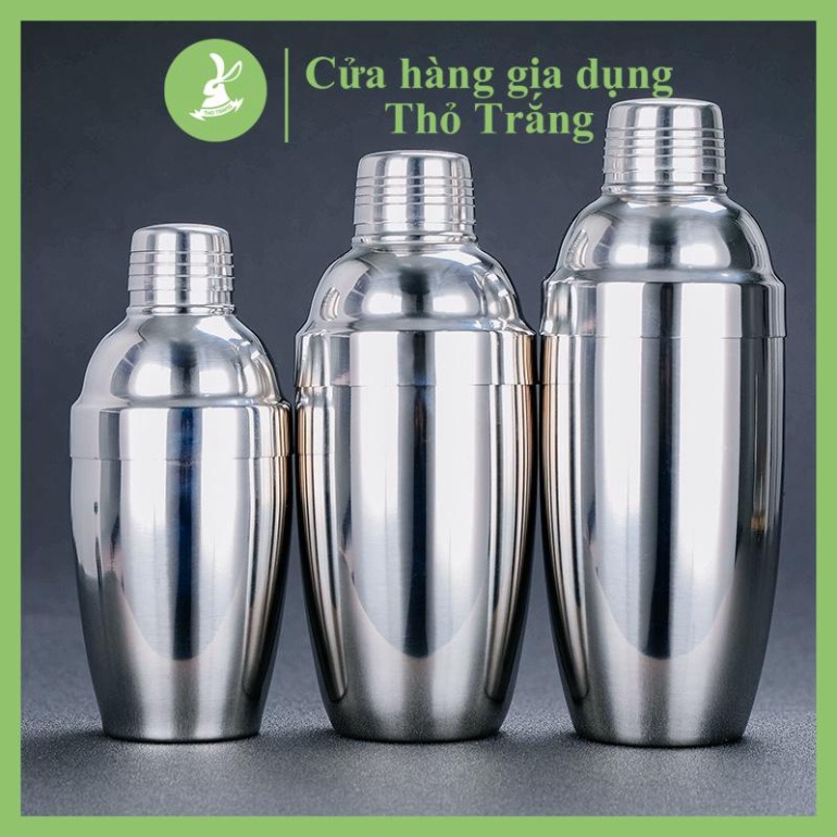 Bình lắc Shaker pha chế cocktail chất liệu inox (350 - 550 - 750 ml)