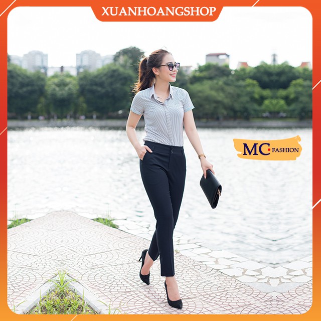 Quần Tây Nữ Công Sở Mc Fashion, Ống Côn, Lưng Cao, Dáng Âu, Màu Đen Q0248-Xanh Tím Than | BigBuy360 - bigbuy360.vn