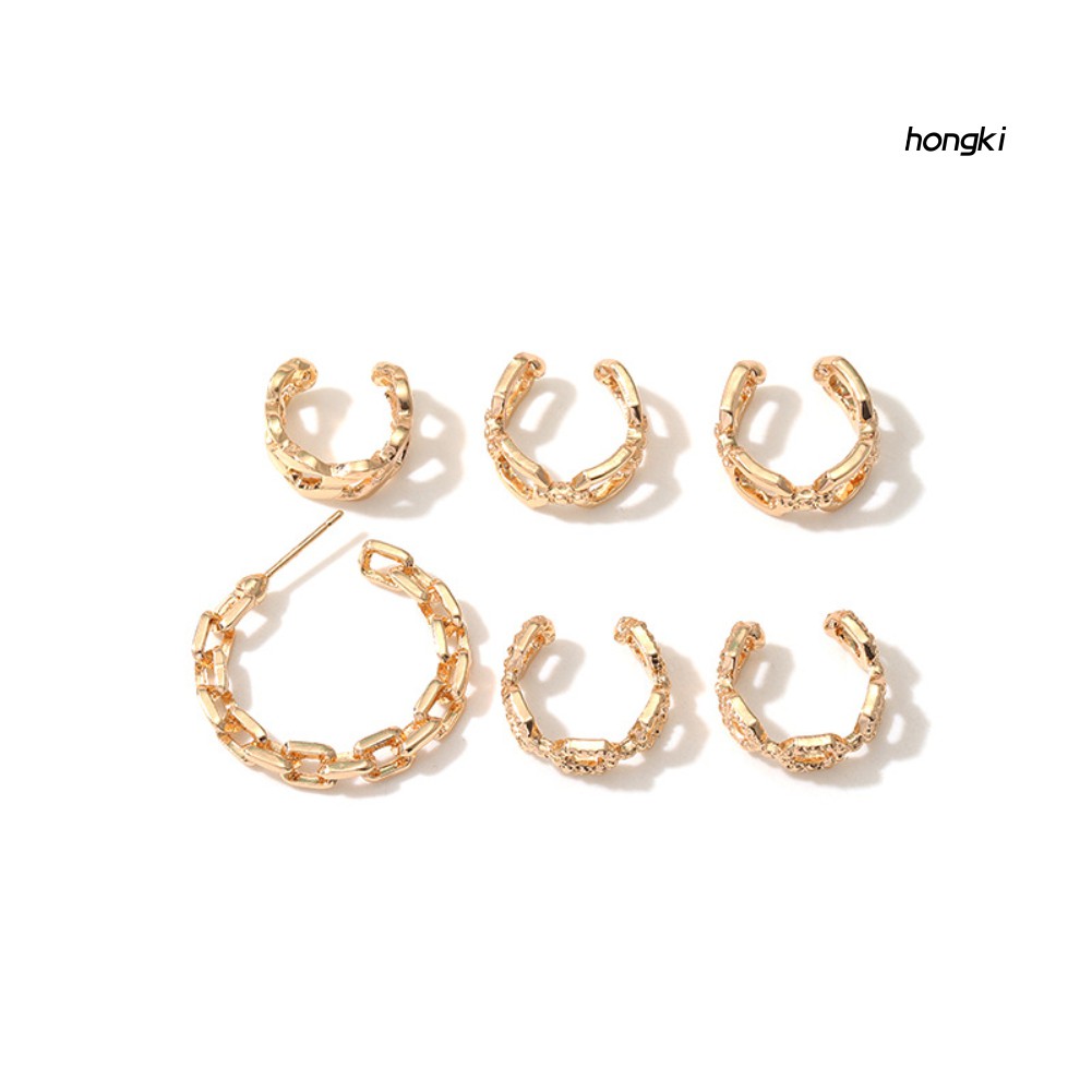 (Hàng Mới Về) Set 6 Khuyên Vành Tai Thời Trang Cá Tính Cho Nữ