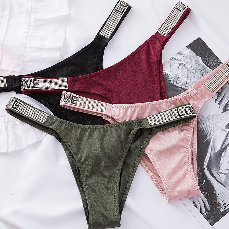 Quần Lót Nữ - Quần Lót Lọt Khe Cao Cấp Sexy thiết kế Cạp đính đá LOVE DAN STORE MÃ BT8