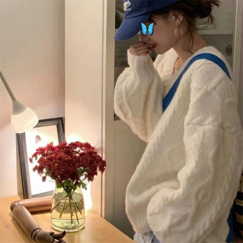 Áo Sweater Chui Đầu Dáng Rộng Kiểu Retro Thời Trang Xuân Thu Cho Nữ 2021