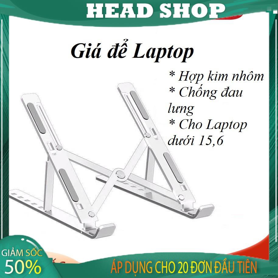 Giá đỡ LAPTOP mã N3 bằng nhôm điều chỉnh độ cao đế tản nhiệt laptop dưới 15.6 inch đế kê laptop HEADSHOP