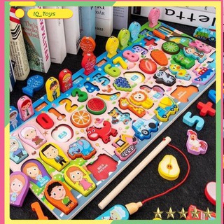 Bộ đồ chơi câu cá và học số thông minh 63 chi tiết⚡freeship⚡đồ chơi gỗ thông minh