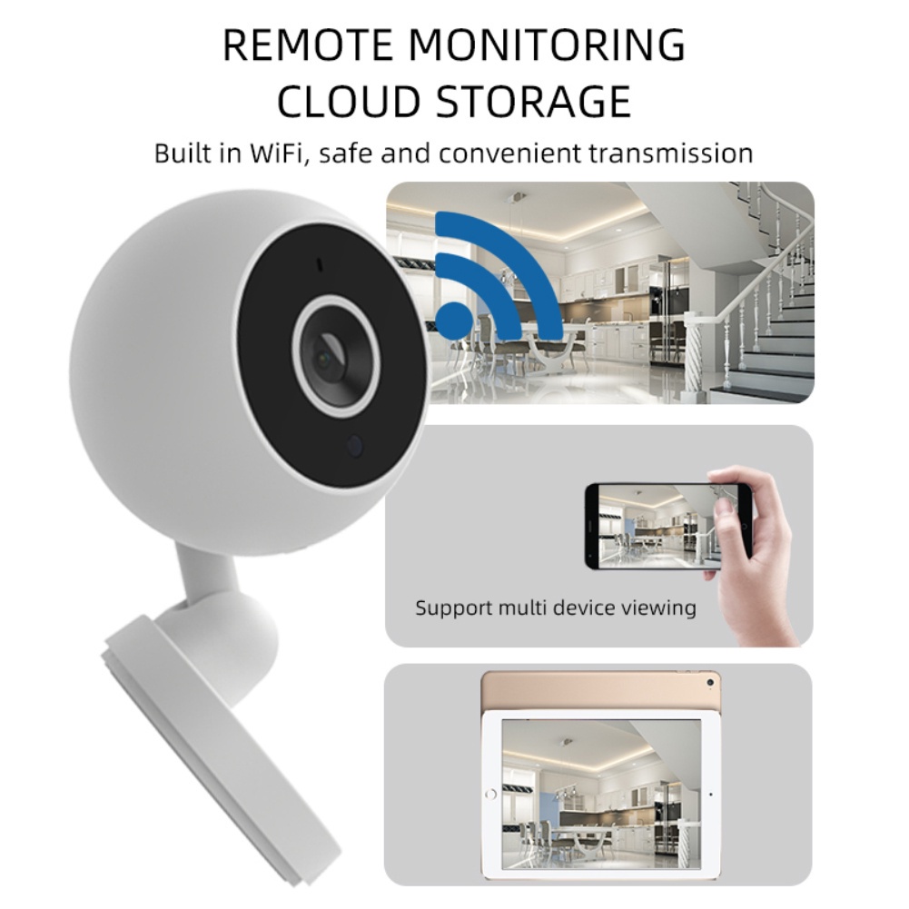 Camera mini thông minh wifi ip 720p 2mp không dây quan sát trong nhà tự động theo dõi tầm nhìn ban đêm