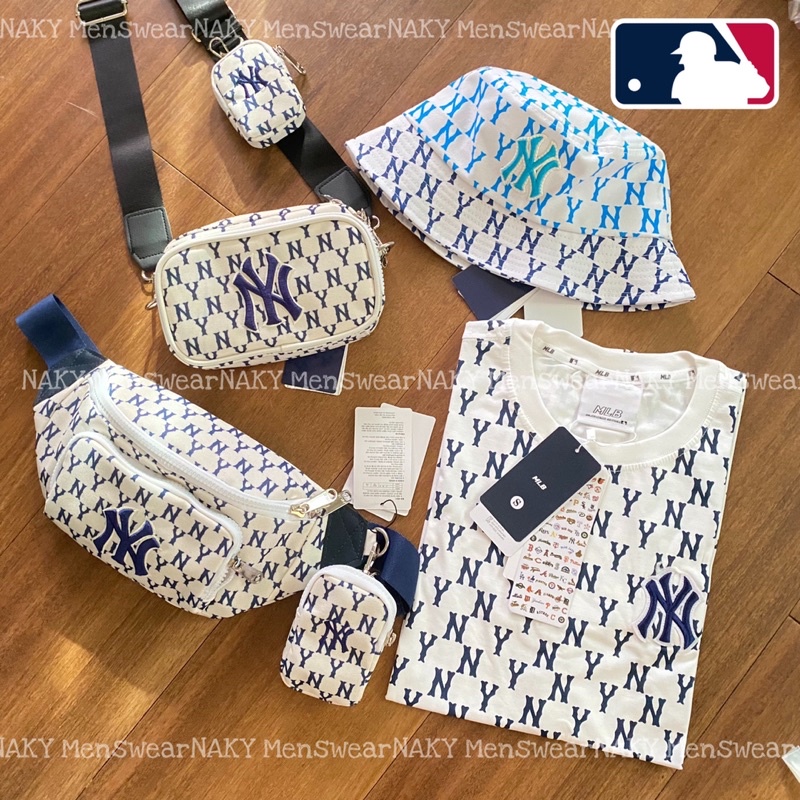 Combo Full Set MLB Monogram Blue In White
