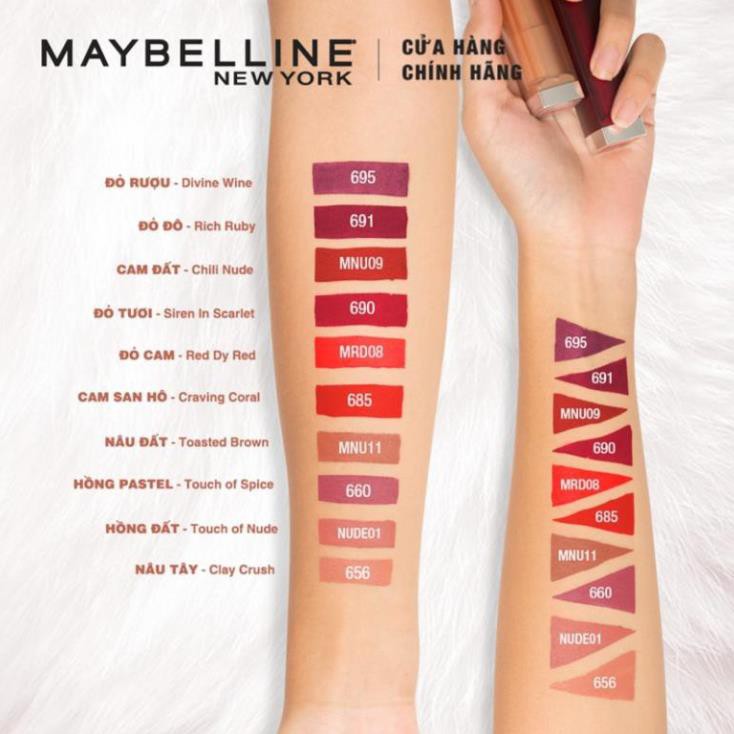 Son Lì Nhẹ Môi Dưỡng Môi Maybelline New York Color Sensational The Creamy Mattes Lipstick 3.9g