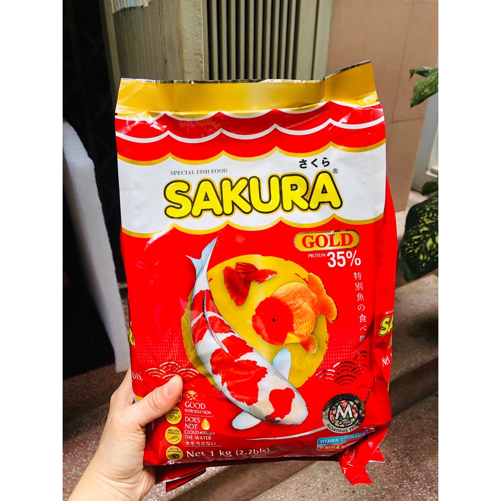 Thức ăn Sakura Gold cho cá Koi 35% hạt nổi