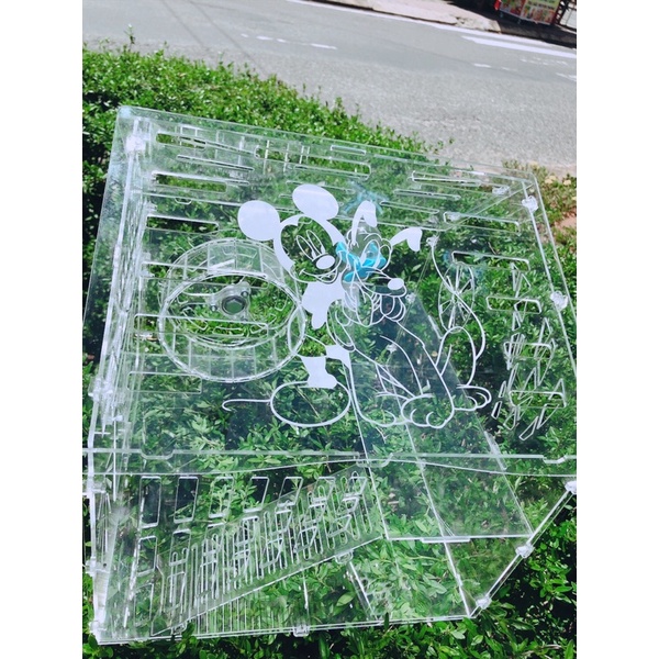 Lồng nuôi hamster giá rẻ, Tặng wheel êm + Bình nước, 27x27x27cm mica trong suốt cao cấp