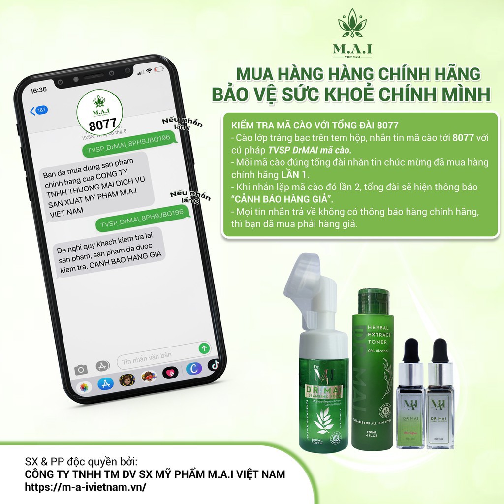 Dr Mai, Serum mụn Dr Mai 5ml, sạch mụn mờ thâm, mờ sẹo rỗ lựa chọn hoàn hảo cho da mụn | BigBuy360 - bigbuy360.vn