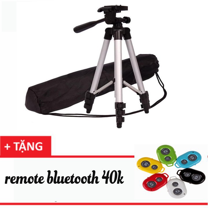 Gậy chụp ảnh 3 chân có  REMOTE BLUETOOTH - Chân đở máy ảnh TRIPOD