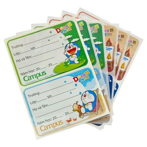 Nhãn Vở Campus Doraemon NT-DOR-12 I Nhãn vở DOR12 có 12 nhãn / tập