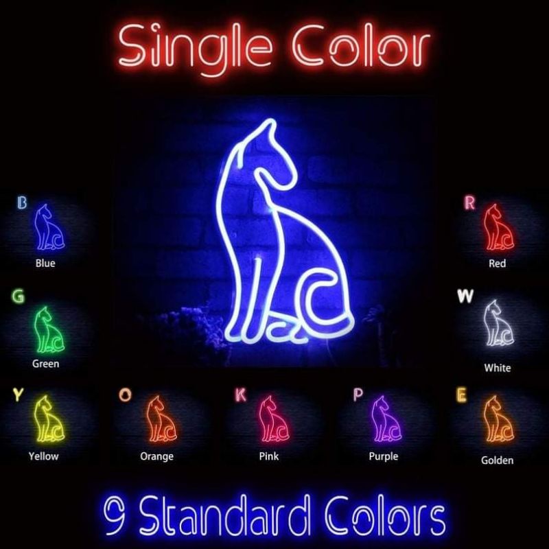Đèn trang trí led Neon sign hình Mèo| Đèn neon trang trí phòng ngủ, treo tường