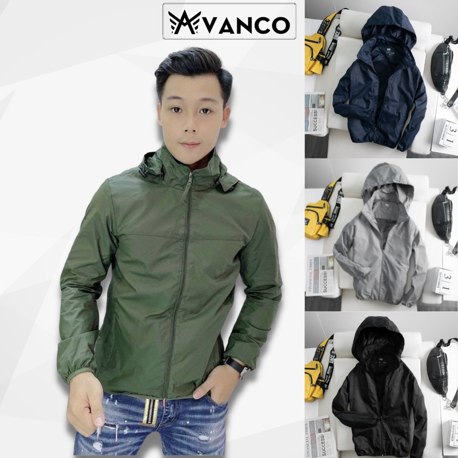 Áo khoác gió nam UNI 2 lớp chống nước, mũ tháo rời, loại cao cấp xuất khẩu AVANCO - AVUNI - Hàng nhập khẩu