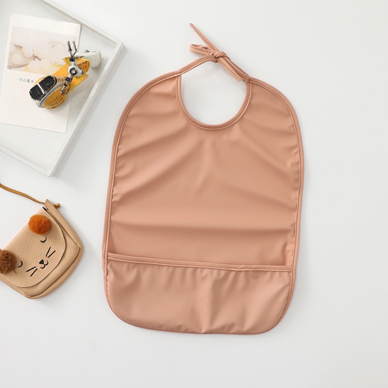 Yếm Ăn Chống Thấm Nước Màu Sắc Đơn Giản Tiện Dụng Cho Bé
