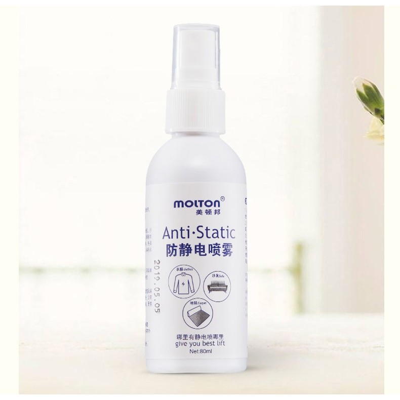 Dung Dịch Xịt Chống Tĩnh Điện Cho Quần Áo, Tóc, Đồ Kim Loại Cao Cấp Molton 80ml