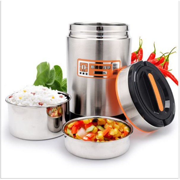 Hộp Cơm Giữ nhiệt Inox 304 CaMen Cao Cấp 3 ngăn 2 Lớp Giữ Nhiệt Trên 6H