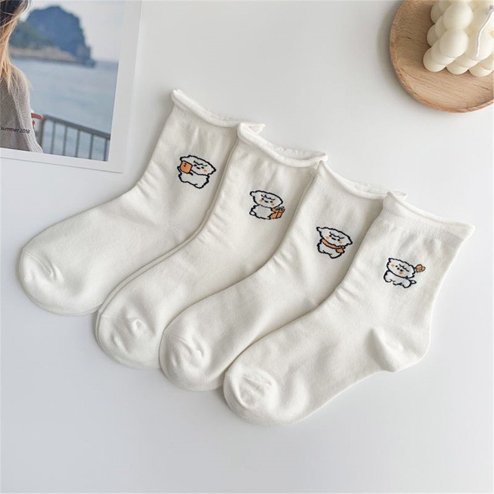 [sweet] woman Japanese style cartoon cute smile dog pattern cotton socks breathable ankle socks