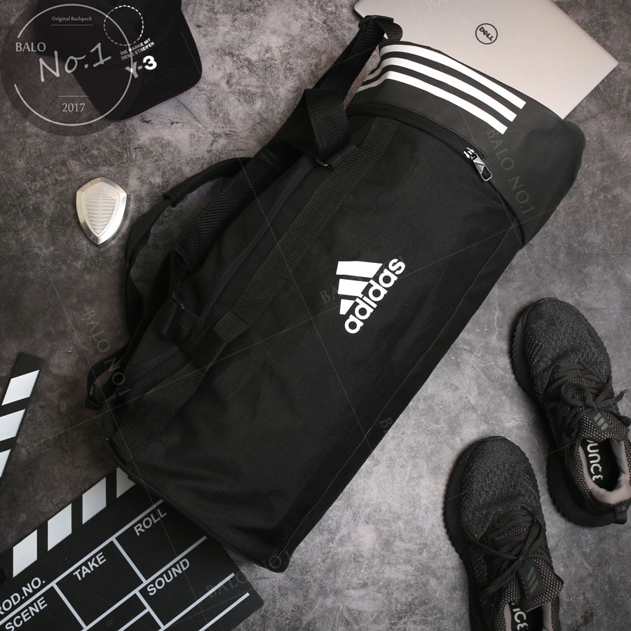 [ FREE SHIP] Túi trống Convertible 3 Stripes Duffel Bag-Size M