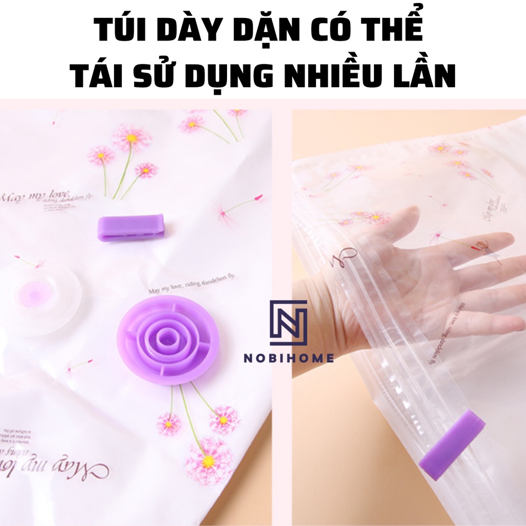 Túi Hút Chân Không Đựng Quần Áo Chăn Gối Nobihome Combo 8 Túi Tặng Kèm Bơm Tay,túi chân không đựng quần áo