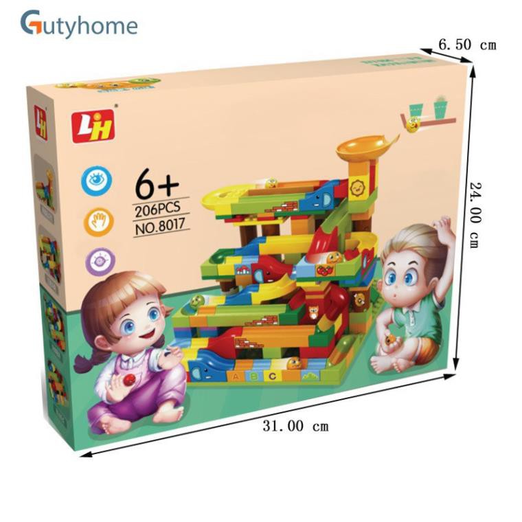 Bộ Xếp Hình Cầu Trượt Lego Thả Bi 206 Chi Tiết Cho Bé Đồ Chơi Xếp Hình Phát Triển Trí Não - GIÁ KHUYẾN MẠI