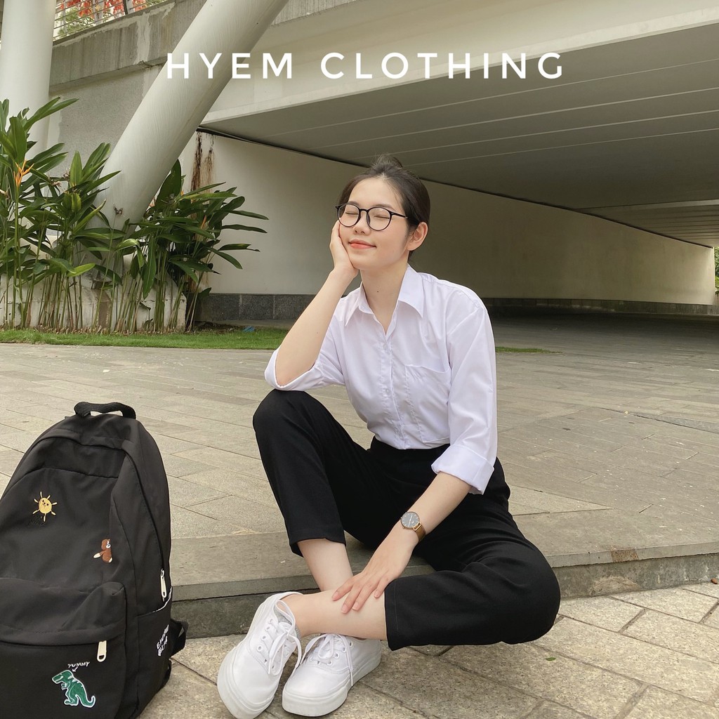 Combo Quần Tây Nút Giữa Có Đĩa Và Áo Sơ Mi Trắng Tay Dài Form Rộng Đi Học Đi Làm Công Sở | BigBuy360 - bigbuy360.vn