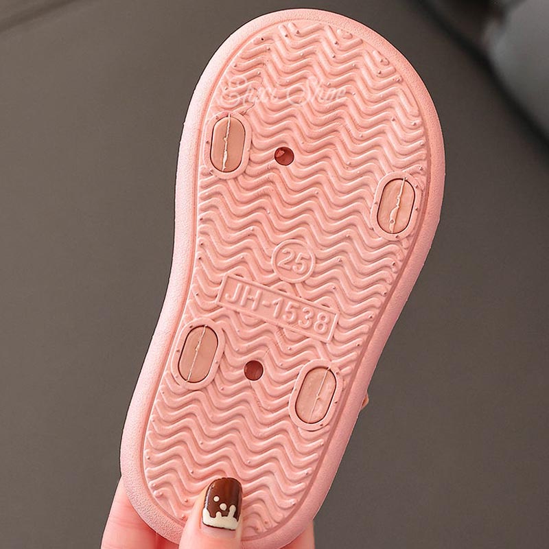 Giày sandal đế bệt hở ngón thiết kế dễ thương cho bé gái