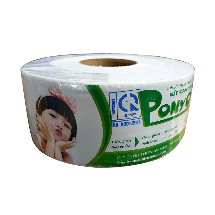 Giấy vệ sinh cuộn lớn Jumbo Ponyo 900g