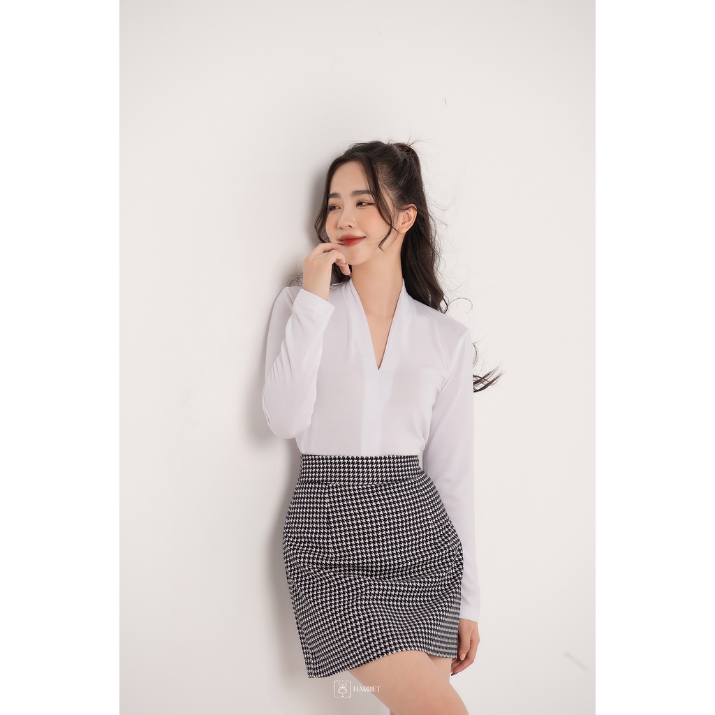 Áo len tăm cổ khoét dài tay trang nhã Paisley Harriet