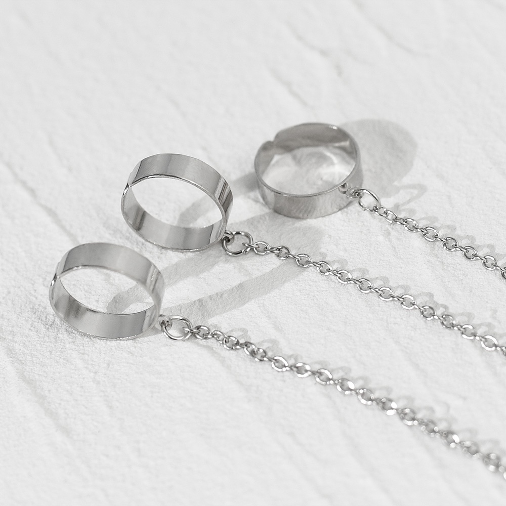 Nhẫn Đeo Tay Nhiều Lớp Kiểu Mắt Xích Phong Cách Vintage Thời Trang