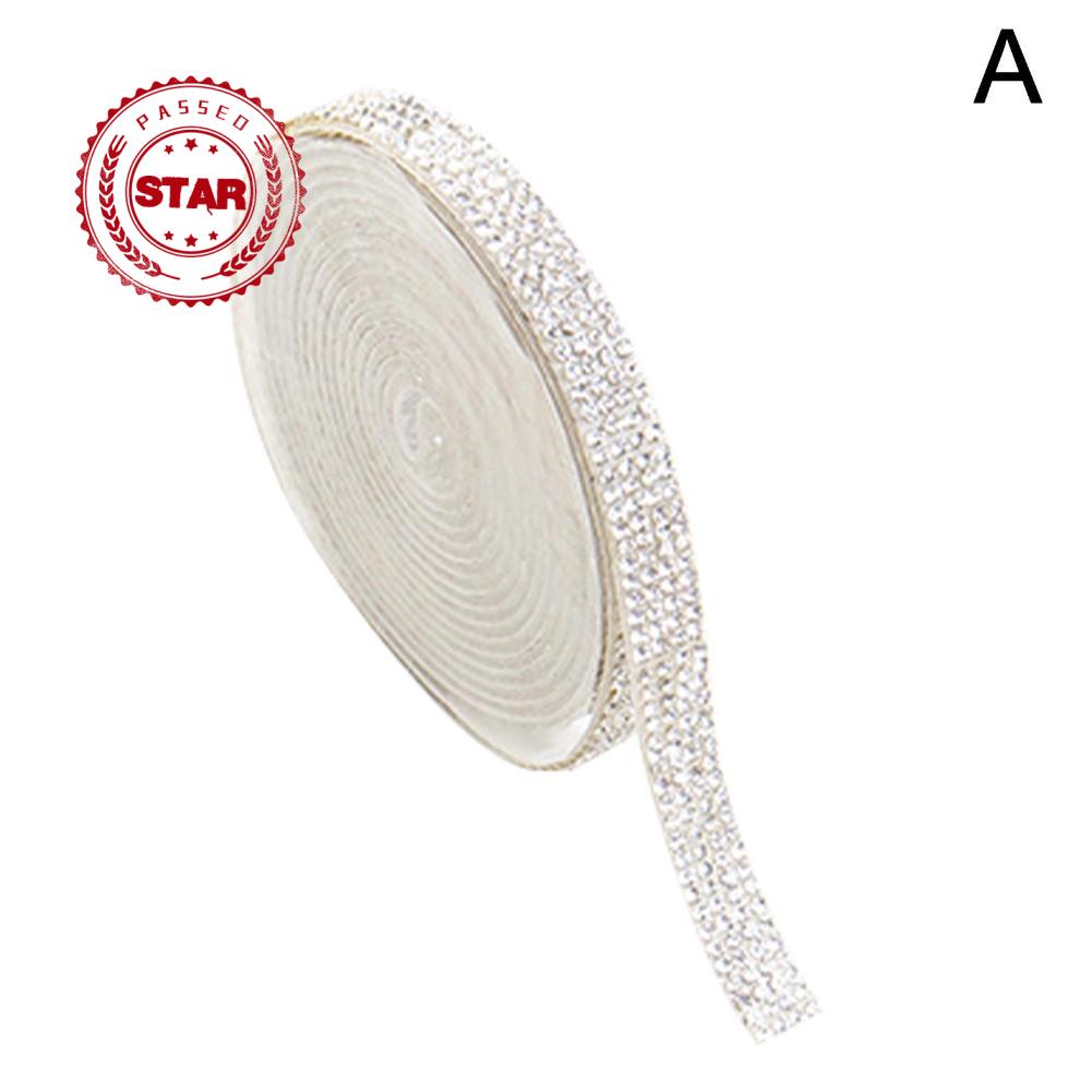 Cuộn Dây Ruy Băng Đính Đá Giả Kim Cương Lấp Lánh Tự Dính Cho C0O0