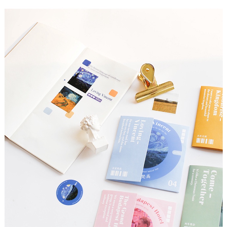 Bộ 22 Sticker PVC Trong Suốt Chống Nước Chủ Đề Nghệ Thuật Van Gogh Dán Mũ Bảo Hiểm Laptop Điện Thoại Vali