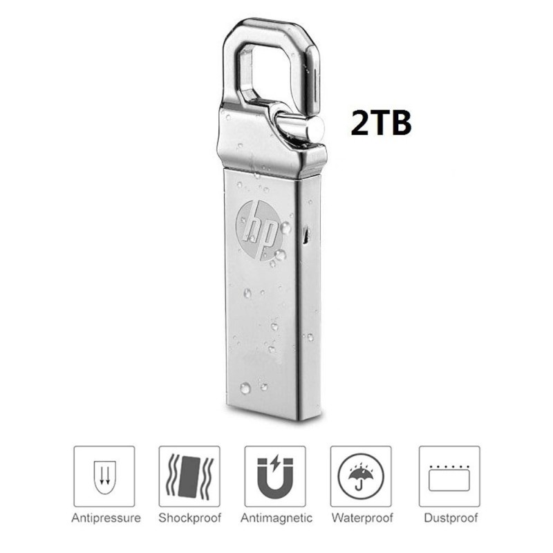 USB HB 2TB kim loại không thấm nước tốc độ cao kèm đầu chuyển cổng Type C/Micro V8