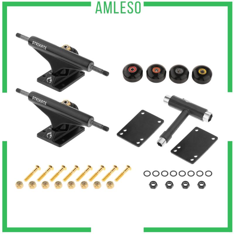 [AMLESO]Skateboard TRUCKS 52mm Wheels and Bearings with Pads