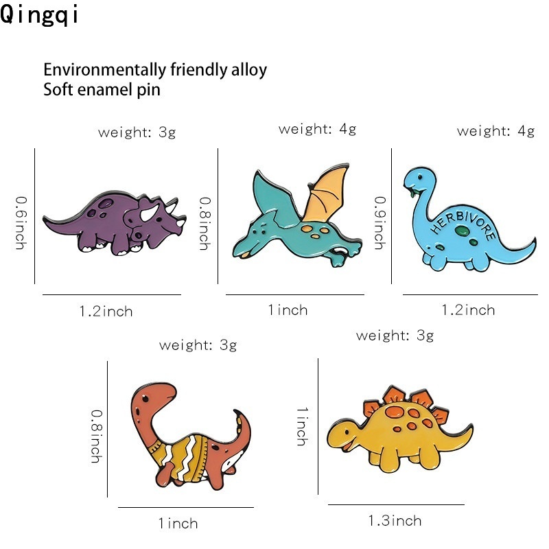 Ghim cài áo Miss Zoe hình khủng long xinh xắn