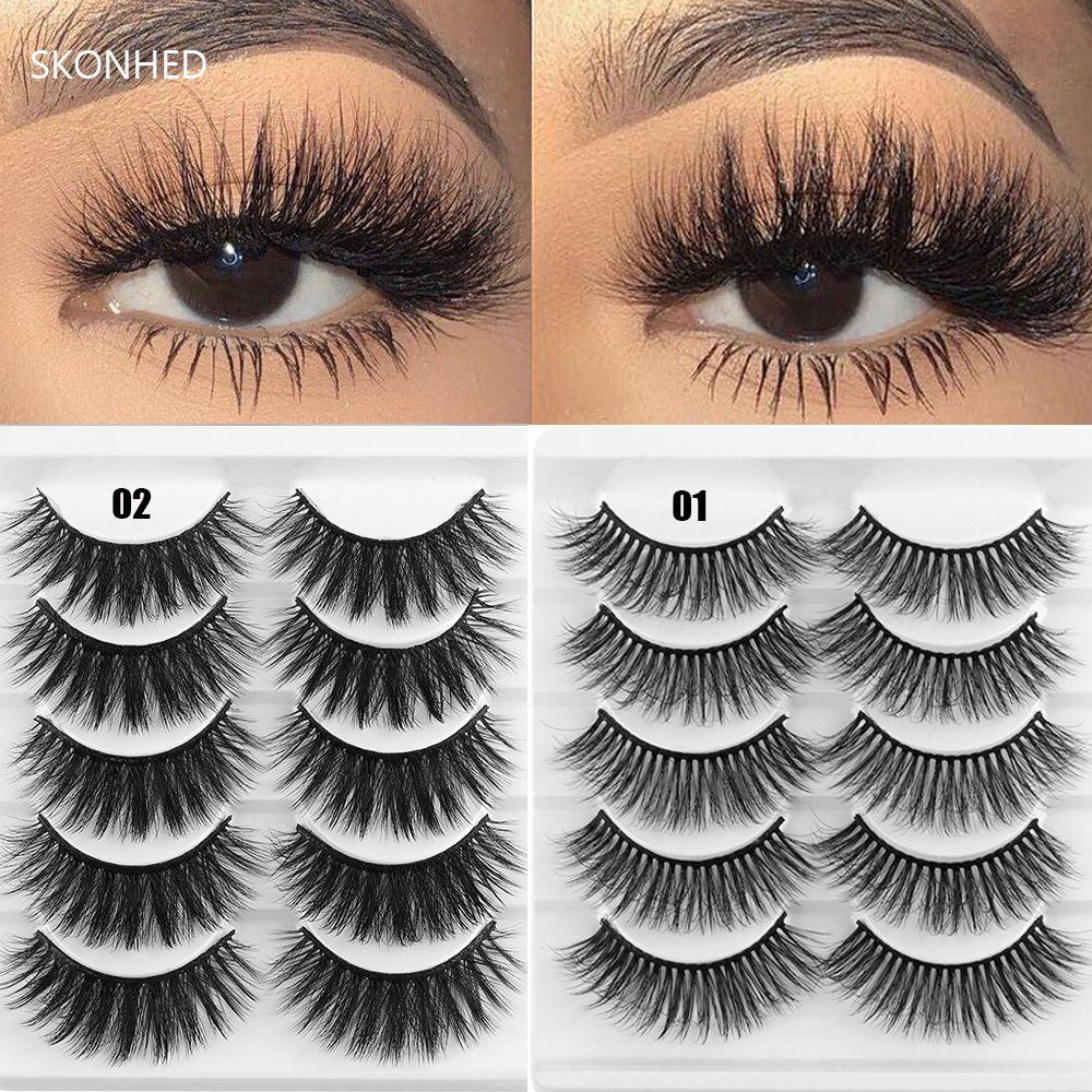 XIANTIN Set 5 Cặp Lông Mi Giả 3D Thời Trang Dành Cho Nữ