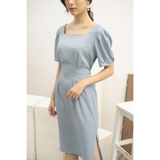 Váy cổ vuông tay bồng msvay002