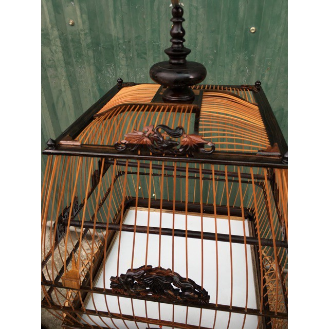 Lồng chim Halosung lồng chào mào vuông Halosung lồng sing chào mào gỗ mun cao cấp LC18