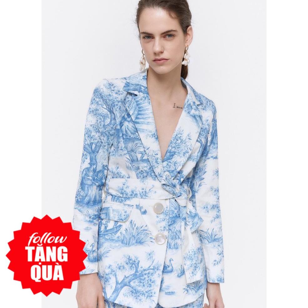 Áo vest Zara họa tiết hoa xanh mát AVH2G72N10 Hot