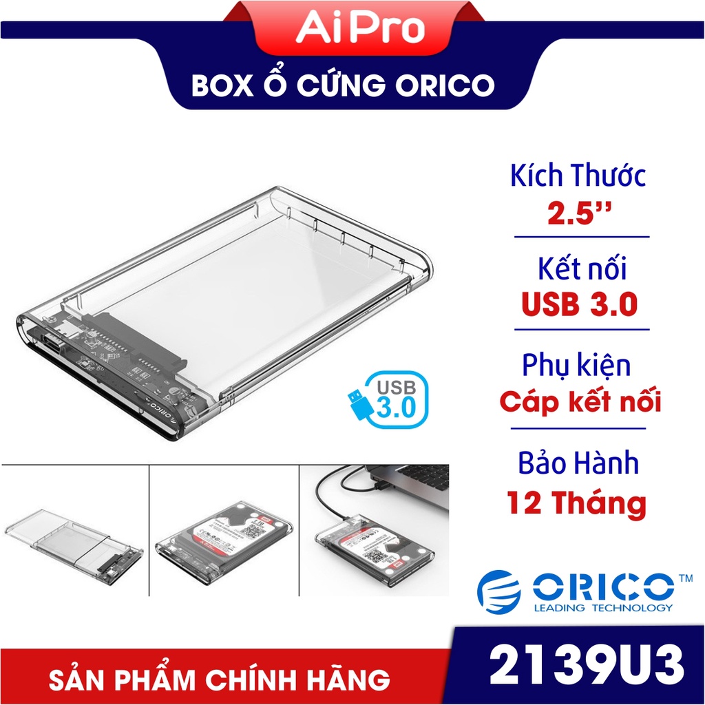 Box đựng ổ cứng 2.5'' Orico/Gloway - 2520U3/G21U3/G22U3 - Sata III USB 3.0 - Chính hãng - Bảo hành 12 tháng !!!