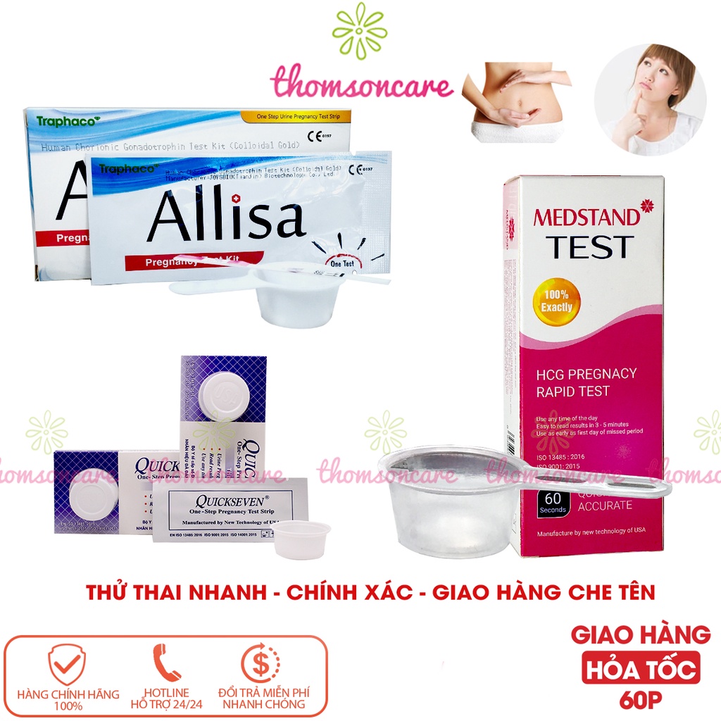 Combo 3 Hộp que thử thai nhanh bản to từ 2mm 4mm 5mm tiêu chuẩn, 2 vạch chính xác - test thử thai hai vạch sớm nhanh