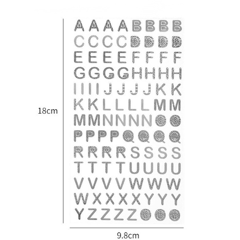 Decal trang trí tường - Bảng chữ cái và số lấp lánh