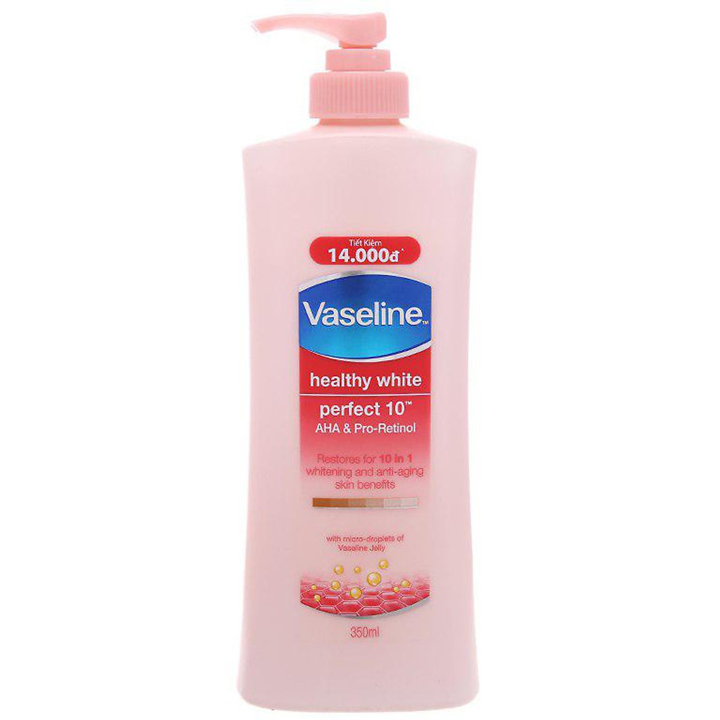 Sữa dưỡng thể trắng da Vaseline Healthy White Perfect 10 in 1 (350ml)