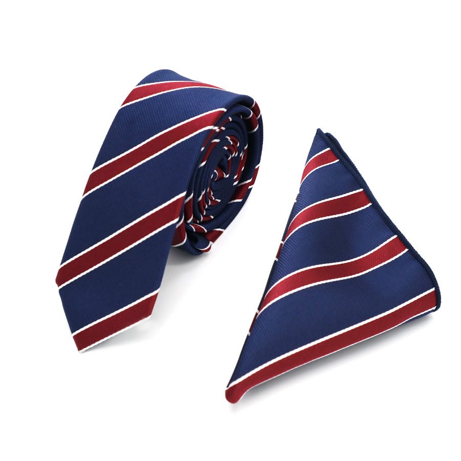 Cà Vạt Vuông Bản Nhỏ 5CM Họa Tiết Chấm Bi Cho Nam