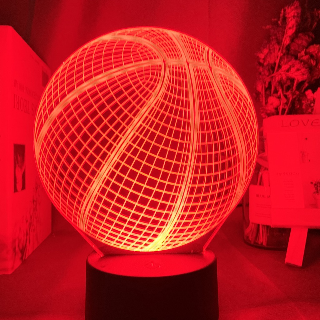 Đèn Ngủ 3d Hình Quả Bóng Rổ Bằng Acrylic Hologram Độc Đáo Trang Trí Phòng Ngủ Cho Học Sinh