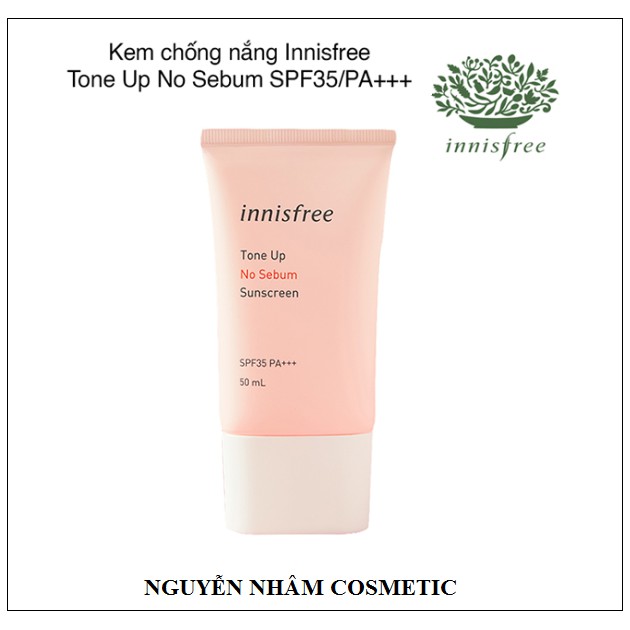 Kem Chống Nắng Innisfree Tone Up No Sebum Sunscreen SPF50+ PA++++