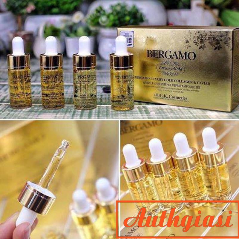 Serum Bergamo Snow White Vita dưỡng trắng \ Luxury Gold phục hồi da \ Pure Snail cấp ẩm 13ml