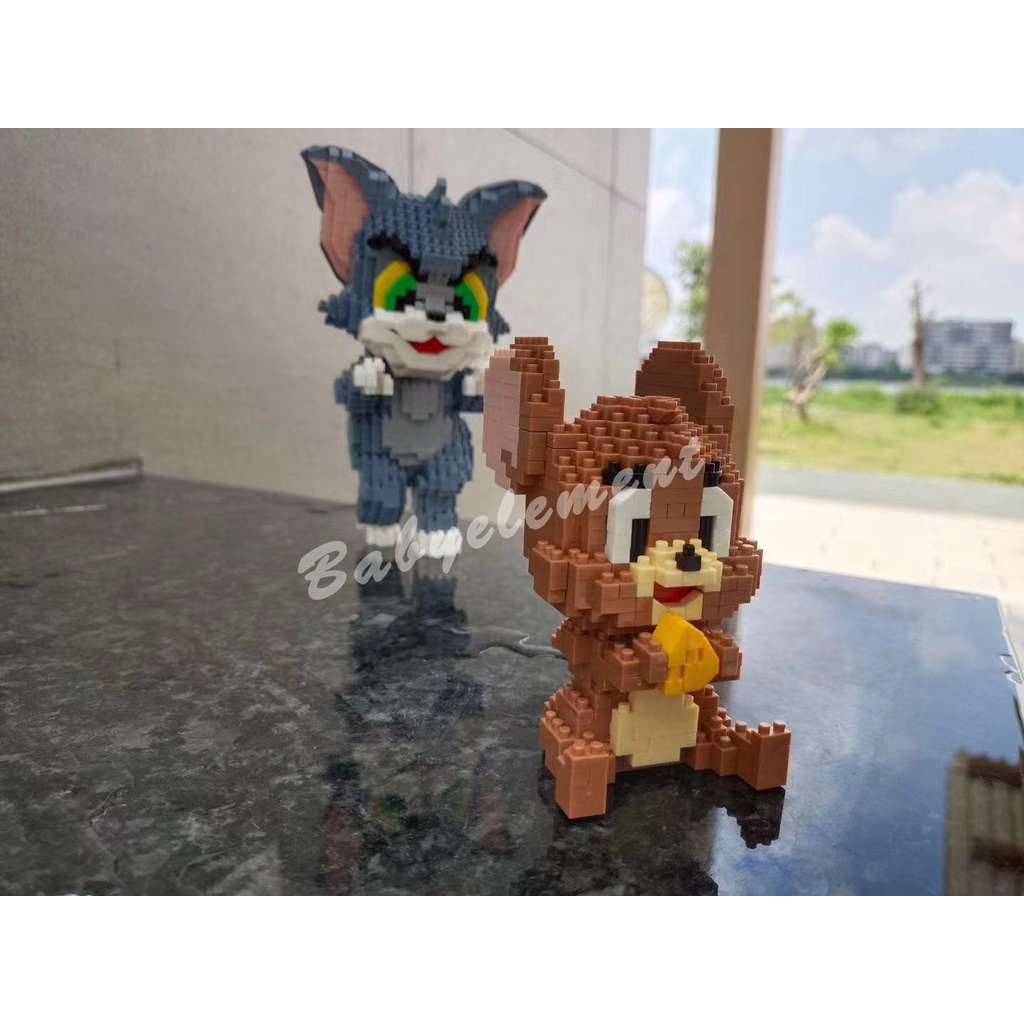 Đồ Chơi Khối Lắp Ghép Nhân Vật Hoạt Hình Tom Và Jerry DIY
